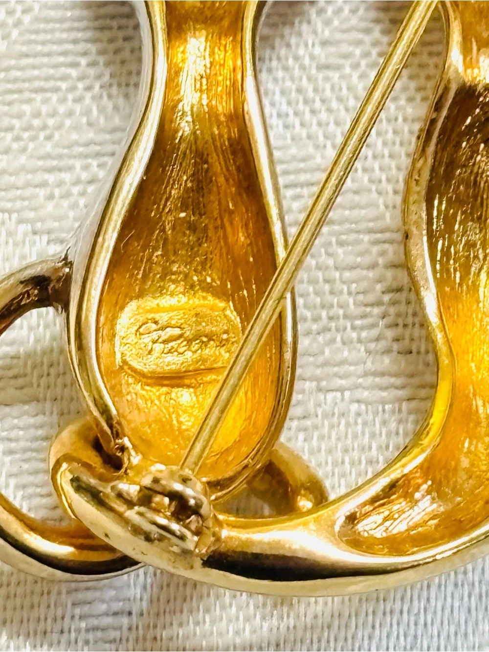 Vintage Puccini Gold & Silver Tone Cats Brooch